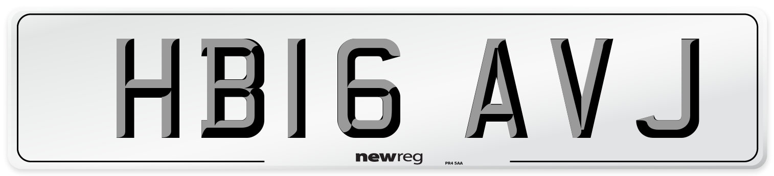 HB16 AVJ Number Plate from New Reg